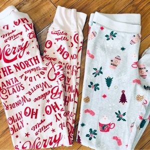 Merry Christmas pajama pants waffle knit winter holiday Santa small woma…